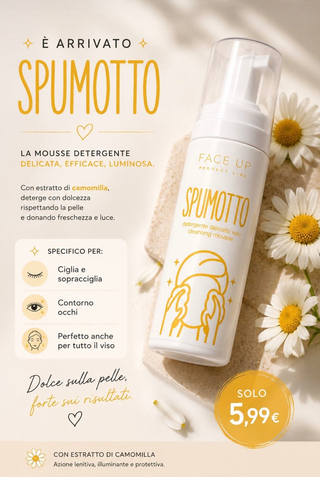 Spumotto Shampoo Detergente Ciglia e Sopracciglia 60 ml