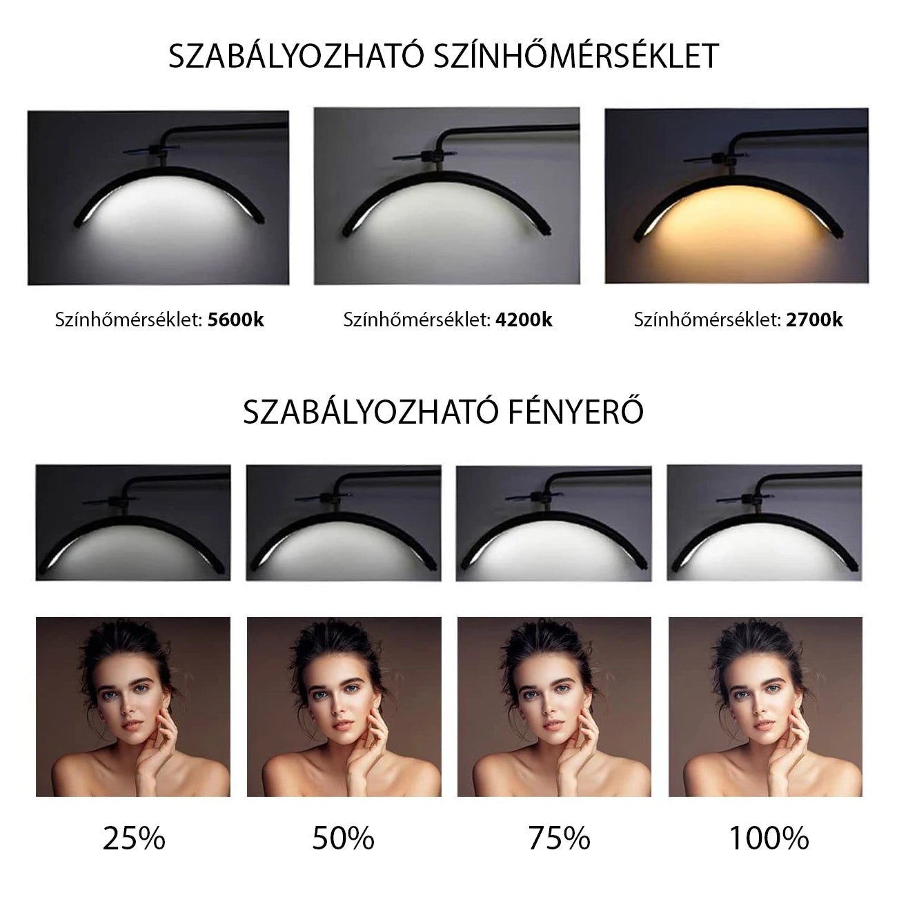 Moon cosmetic LED lamp black
